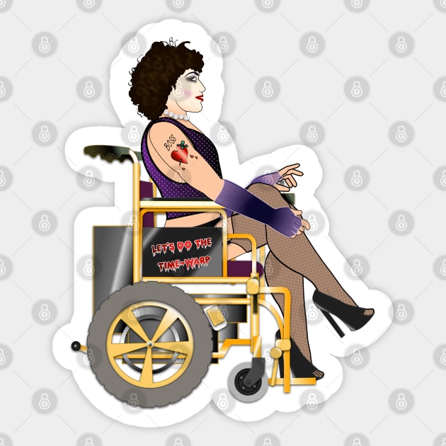 Wheelie Frank N. Furter Sticker by RollingMort91